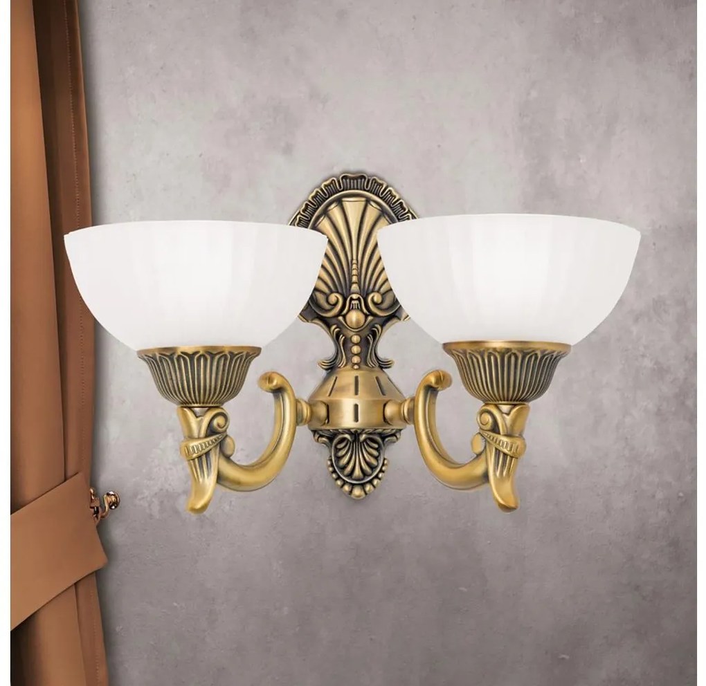 Orion WA 2-1201/2 - Applique ROCCA 2xE27/60W/230V bronzo/bianco