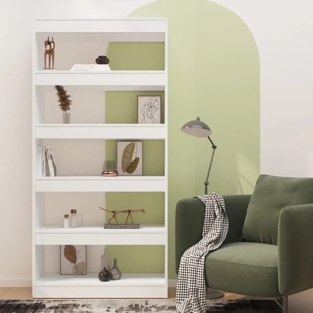 Libreria/Divisorio Bianco 80x30x166 cm in Truciolato