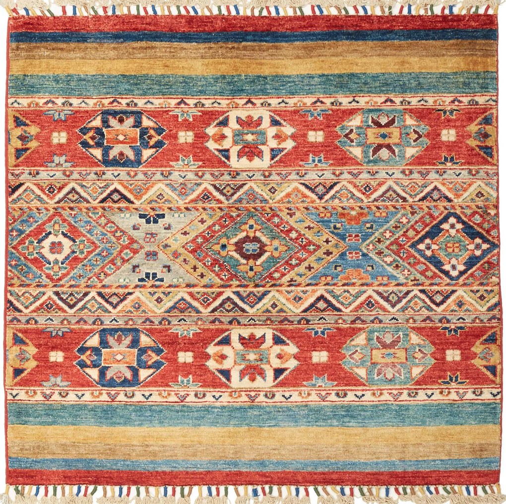 Samarkand Tappeto orientale 100x100 (Pakistan) Annodato A Mano