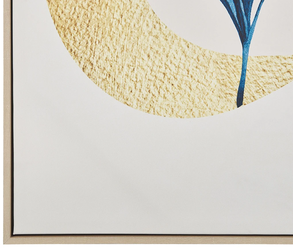 Quadro su tela con cornice beige e blu 63 x 93 cm CORVARO Beliani