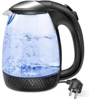 Bollitore Acqua Elettrico 1,7 Litri In Vetro 2200W Spina Schuko 16A Nero