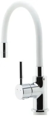 FERRO - Rubinetto per lavello con braccio flessible cromo lucido/bianco