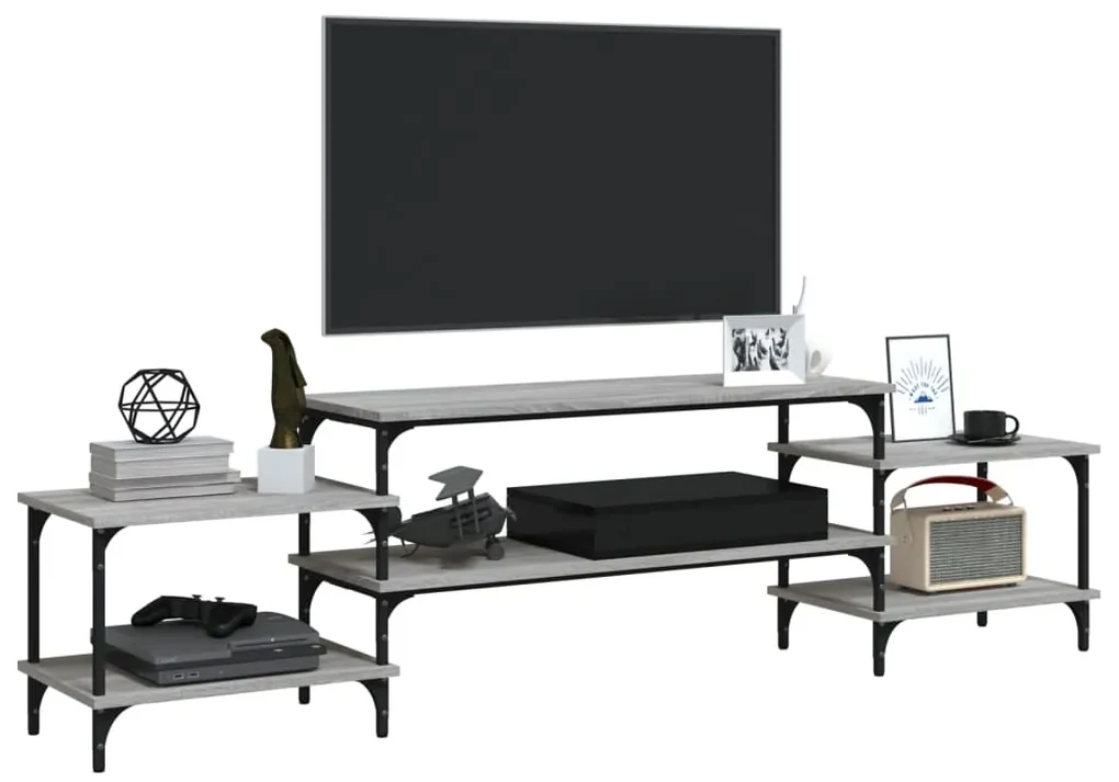 Mobile porta tv grigio sonoma 197x35x52 cm in legno multistrato