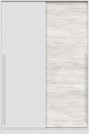 Armadio Guardaroba Appendiabiti 2 Ante Scorrevoli 120 Cm Bianco Anticato TOP121A