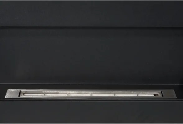 Camino a bioetanolo biocamino da parete Siena Nero L 90 x P 12 x H 40