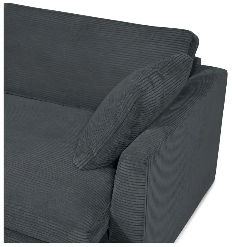 Divano in velluto a coste grigio 132 cm Mobby - Scandic