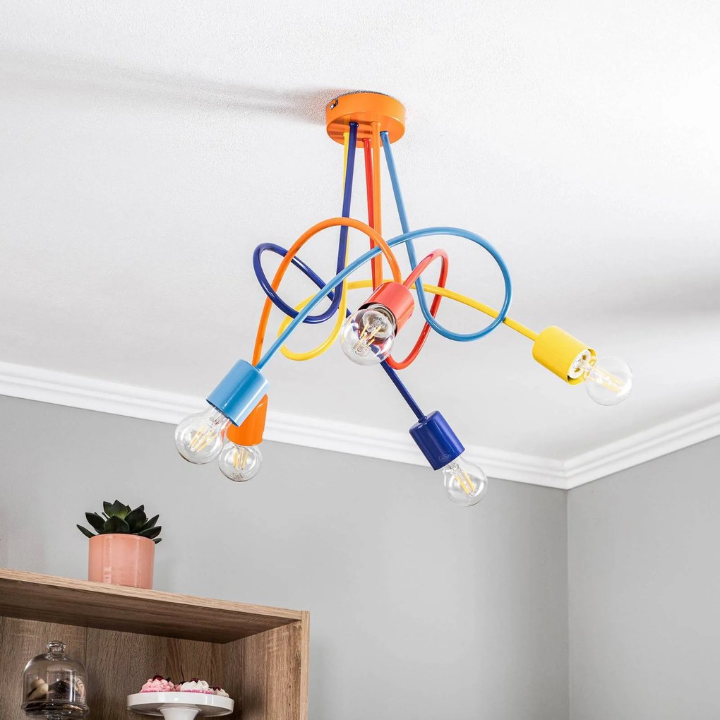 Euluna Plafoniera Tarnow 5 luci multicolore