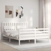 Giroletto con Testiera Bianco 160x200 cm Legno Massellocod mxl 69903