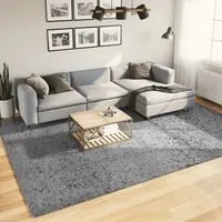 Tappeto Shaggy a Pelo Lungo Moderno Grigio 240x340 cmcod mxl 89566