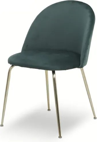 Sedia poltroncina in velluto Verde con gambe in metallo Oro - PARIS 2 sedie