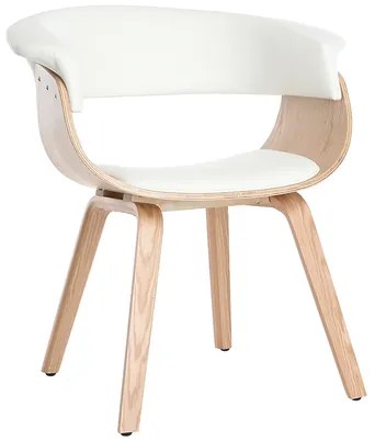 Poltrona scandinava bianco e legno chiaro OKTAV