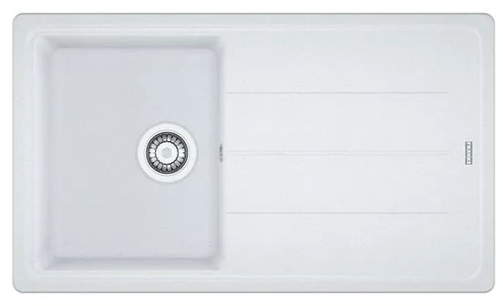 Lavello integrato 1 vasca con gocciolatoio laterale destro o sinistro FRANKE Boston fragranite L 50 x L 86 cm bianco
