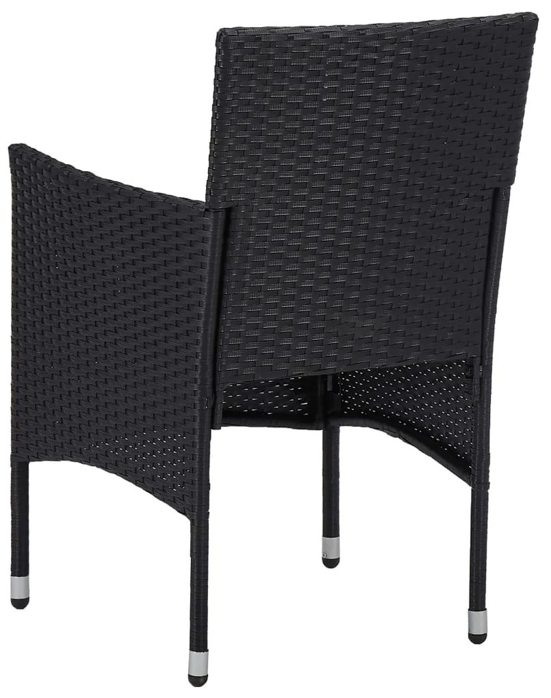 Set da Pranzo per Giardino 11 pz in Polyrattan Nero