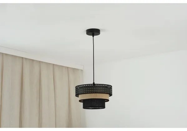 Brilagi - Lampadario a sospensione DAKOTA LUNETA 1xE27/15W/230V Ø 25 cm nero/rat