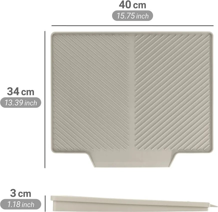 Tappetino scolapiatti beige in plastica 34x40 cm Nelia – Wenko