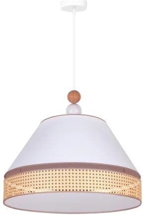 Duolla - Lampadario a sospensione con filo AVIGNON 1xE27/15W/230V diametro 50 cm bianco/rattan
