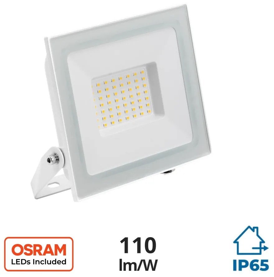 Faro LED 50W, Bianco, IP65, chip LED OSRAM Colore Bianco Freddo 6.000K