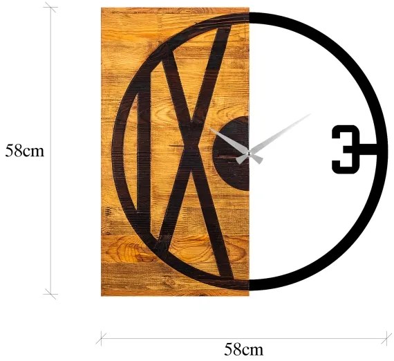 Orologio da parete 58x58 cm 1xAA legno/metallo