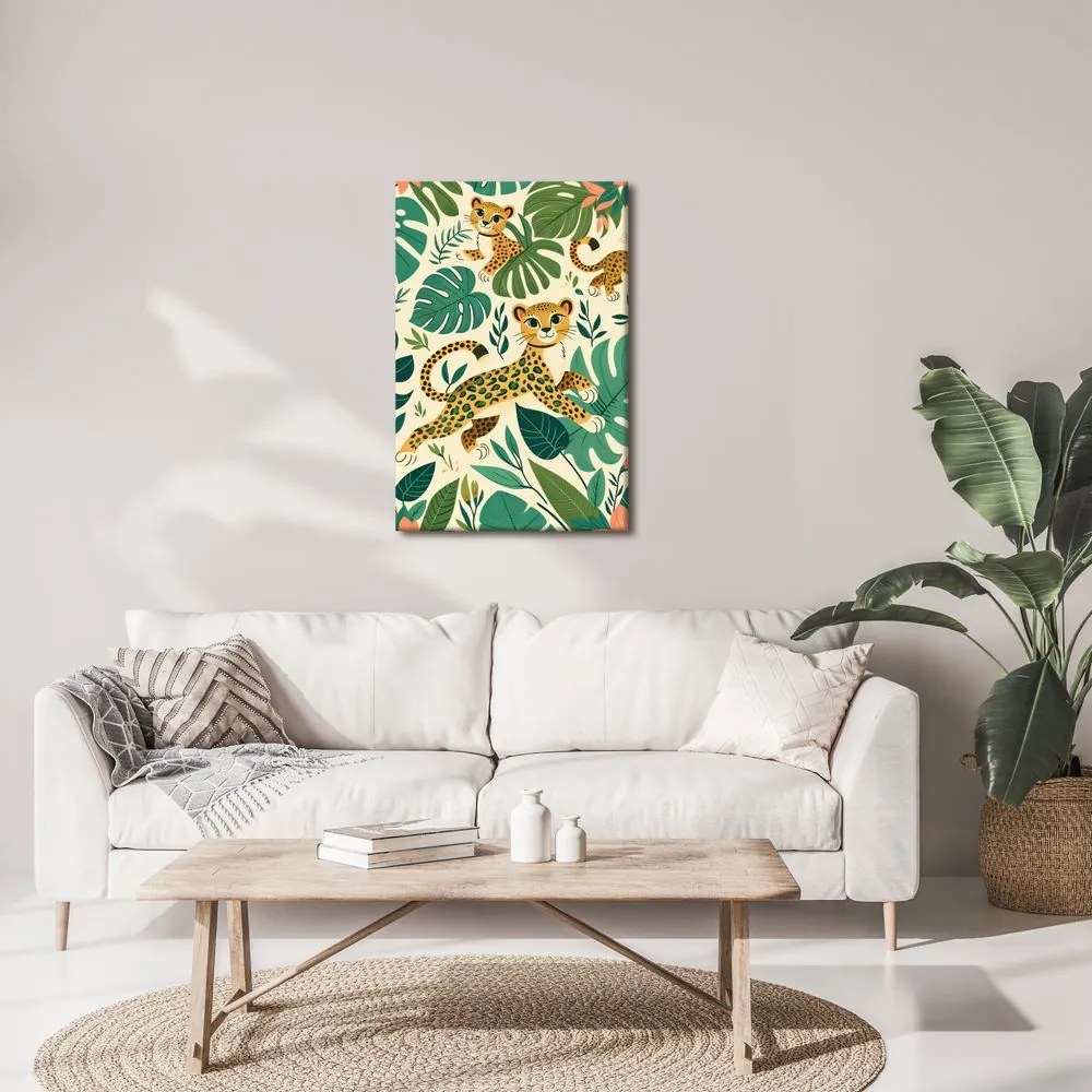 Quadro su tela – Famiglia di ghepardi nella foresta