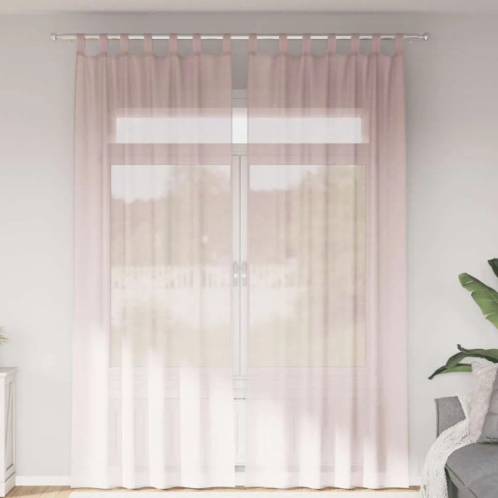Tende İn Voile Con Tasche Per Aste 2 Pz Rosa Chiaro /