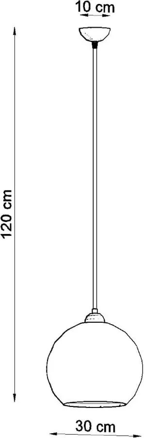 Lampada a sospensione verde con paralume in vetro ø 30 cm Bilbao - Sollux