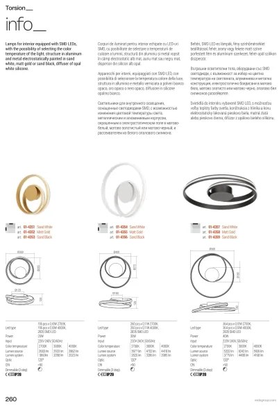 Redo 01-4354 - Applique da parete dimmerabile a LED TORSION LED/30W/230V, bianco