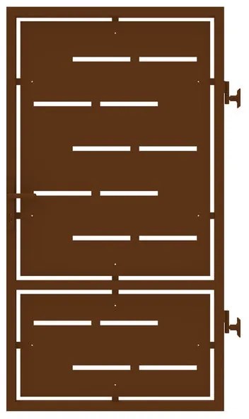 Cancello manuale con serratura manuale Privacy in ferro, apertura a destra, L 104.5 x H 180 cm, di colore ruggine
