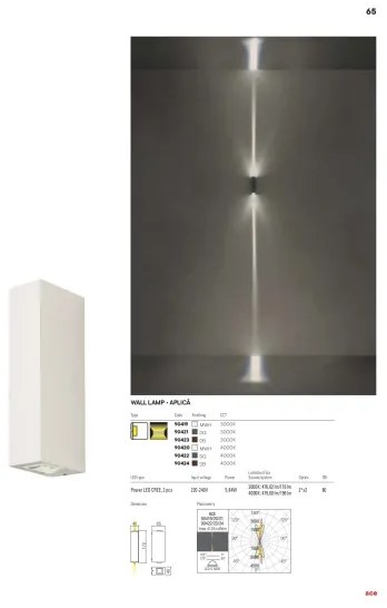 Redo 90421 - LED Applique da esterno ACE 2xLED/5,84W/230V 3000K IP54 grigio