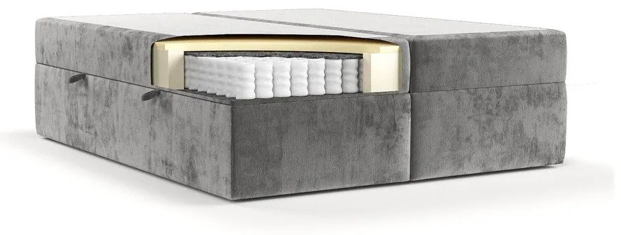 Letto boxspring grigio con contenitore 180x200 cm Yoko - Maison de Rêve