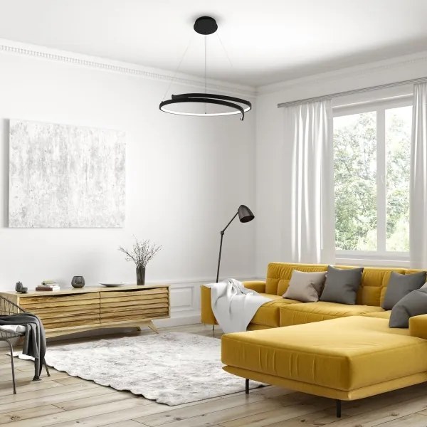 Lampadario LED a sospensione con filo LORENZO LED/35W/230V nero