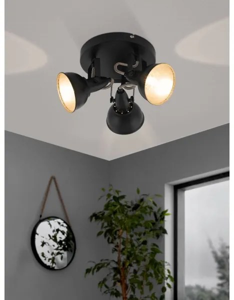 Eglo 75514 - Faretto THORNTON 3xE14/28W/230V nero/oro