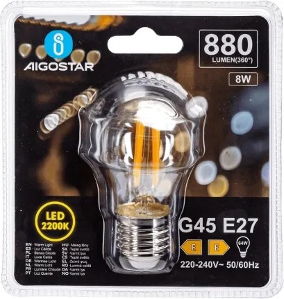Lampadina LED VINTAGE G45 E27/8W/230V 2200K - Aigostar