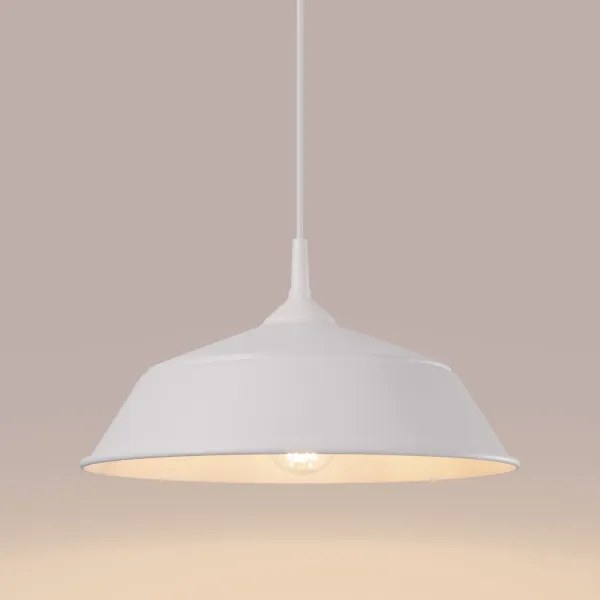 Sollux SL.1327 - Lampadario a sospensione con filo FRIKA 1xE27/15W/230V diametro 34 cm bianco