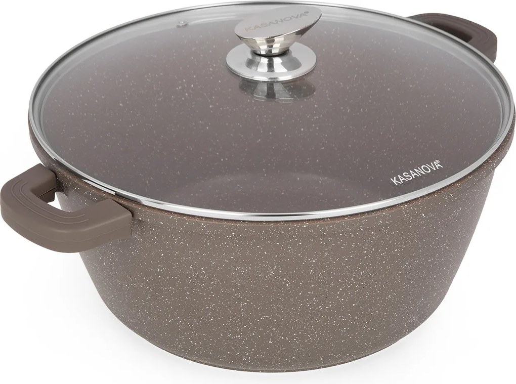 Casseruola 32 cm con coperchio I Giganti design marrone