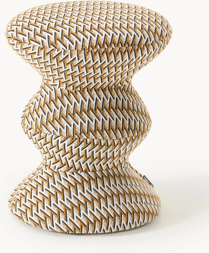 Pouf rotondo imbottito Zig Zag