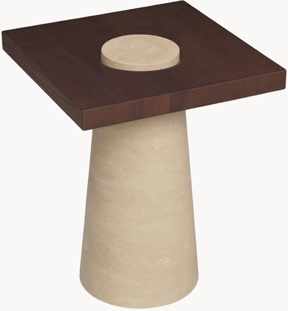 Tavolino laterale in travertino Grova