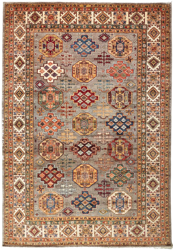Kazak Tappeto orientale 310 x 210 Grigio (Pakistan) Annodato A Mano