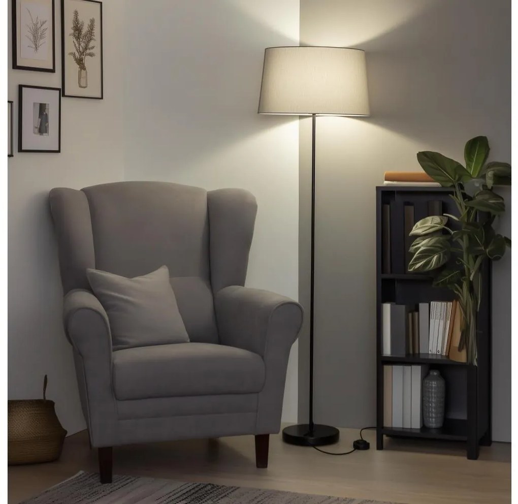 Brilagi - Lampada da terra LED CERIA 1xE27/40W/230V Ø 45 cm grigio/nero