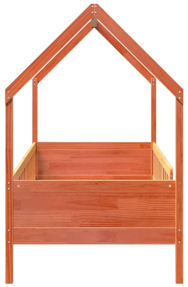 Giroletto casetta bambini marrone cera 90x190 cm massello pino