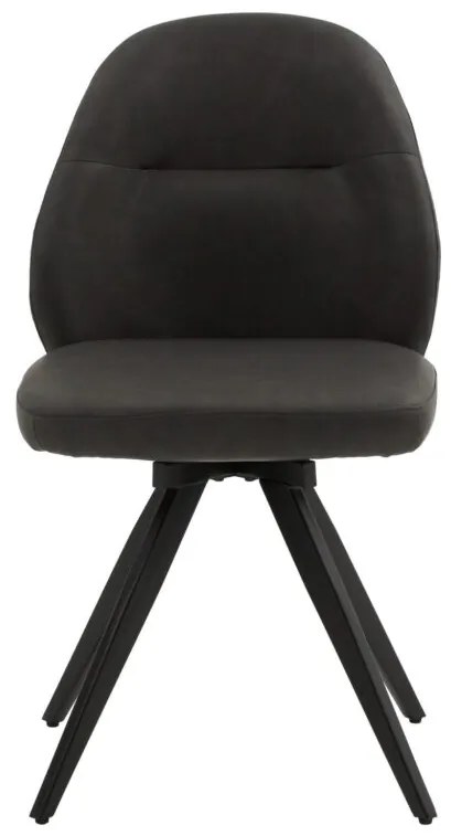 Set di sedie girevoli ZENNENDAL in similpelle antracite e gambe in metallo nero