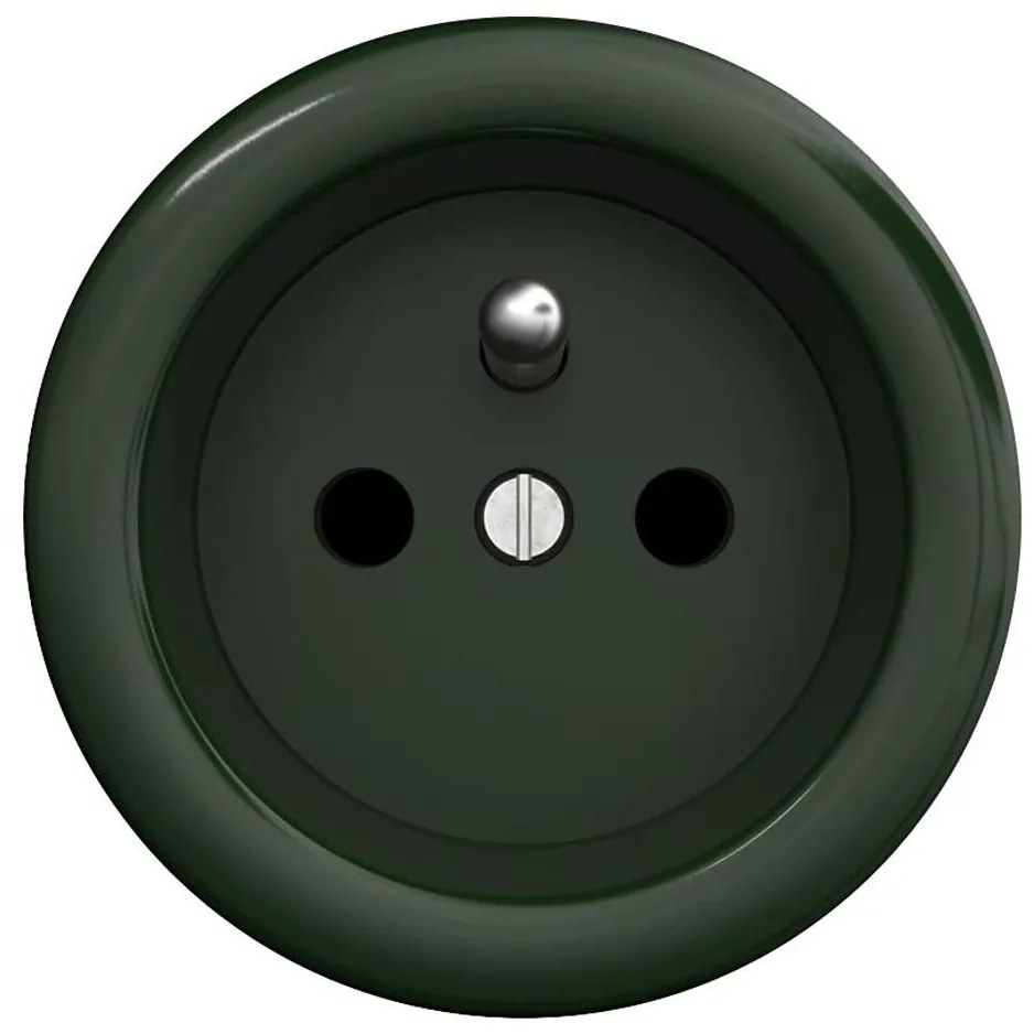 Kliklap - Presa domestica in stile retrò senza placca 230V verde