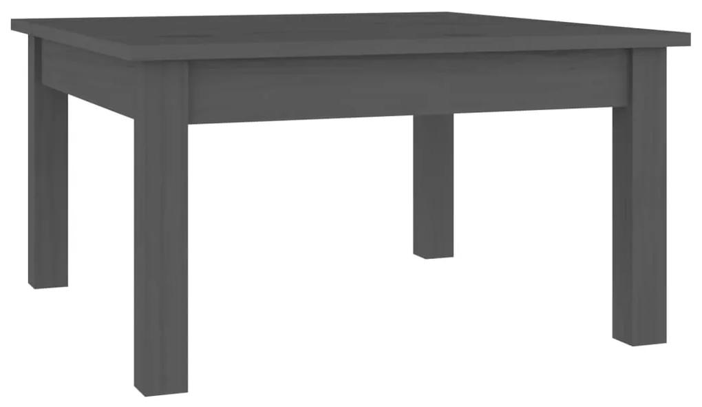 Tavolino da Salotto Grigio 55x55x30 cm Legno Massello di Pino