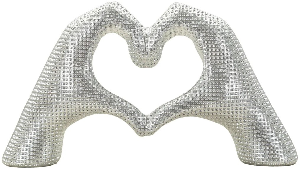 Scultura Lover Silver Cm 25X7,5X13,5 Elegante Decorazione
