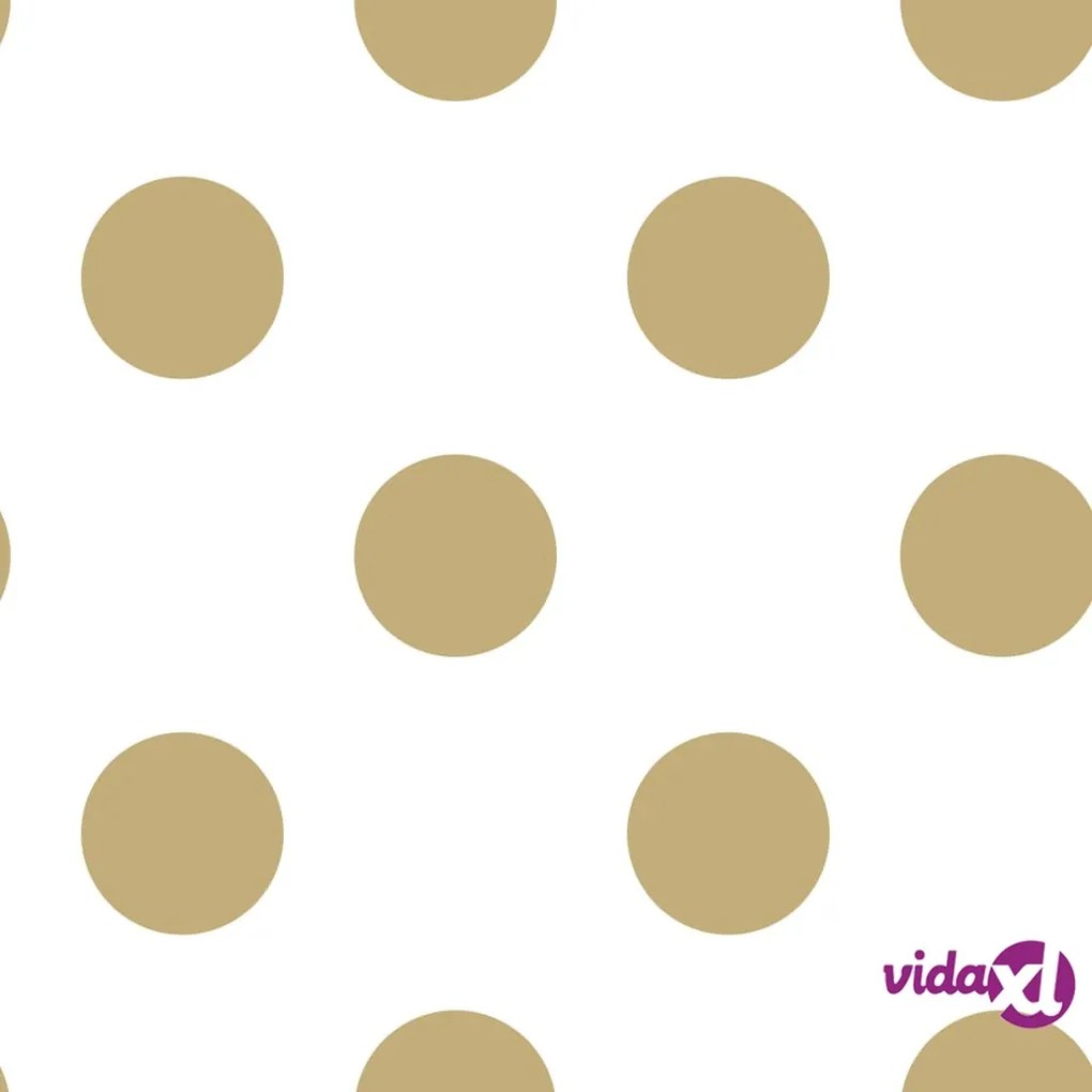 Noordwand Kids at Home Carta da Parati Dotty Gold Bianco e Oro 100105