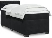 Letto a Molle con Materasso Nero Singolo in Velluto 3288773