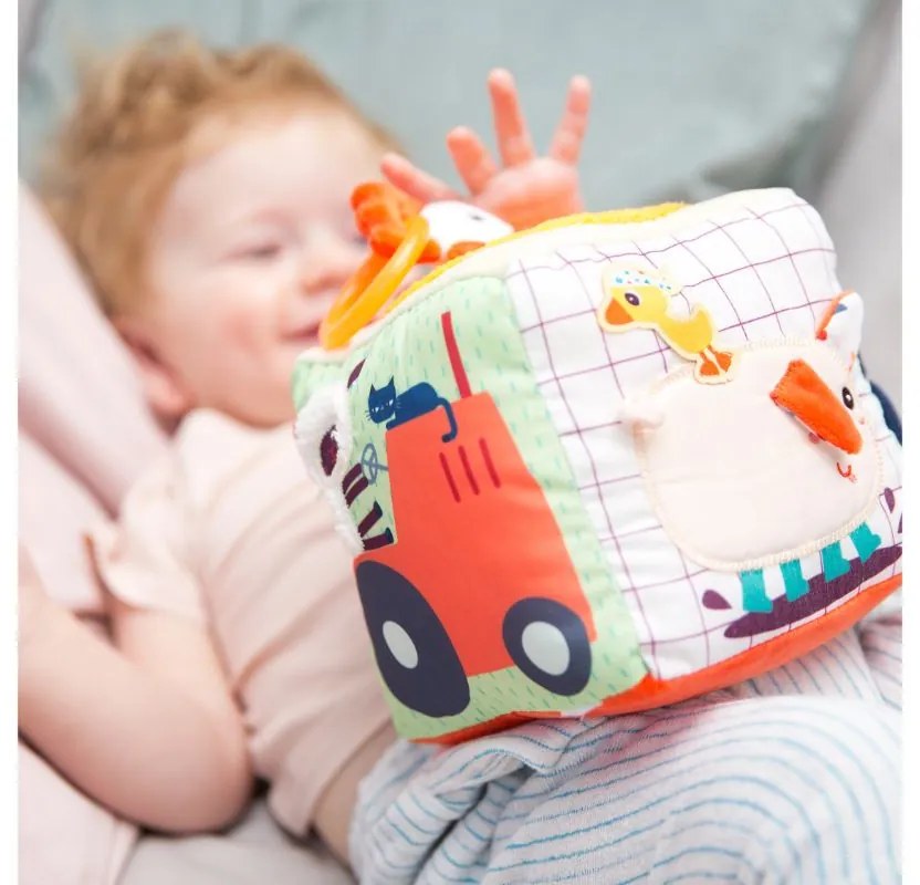 Lilliputiens - Cubo tessile per le attività - Fattoria