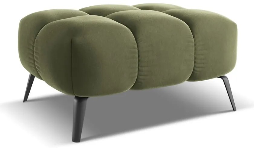 Poggiapiedi verde con rivestimento in velluto Nalu – Makamii