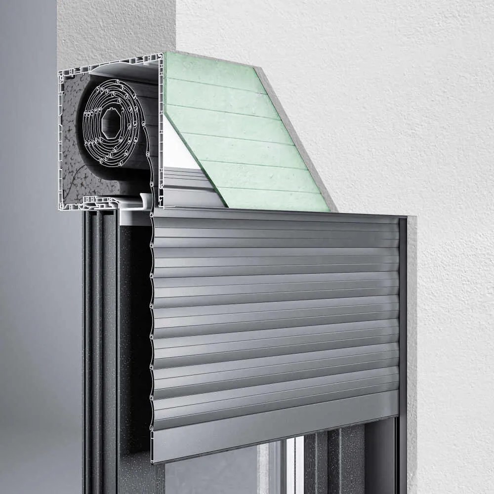 Tapparelle sovrapposte, bianco traffico simile a RAL 9016, 80x80 cm o su misura, modello basico, configura individualmente