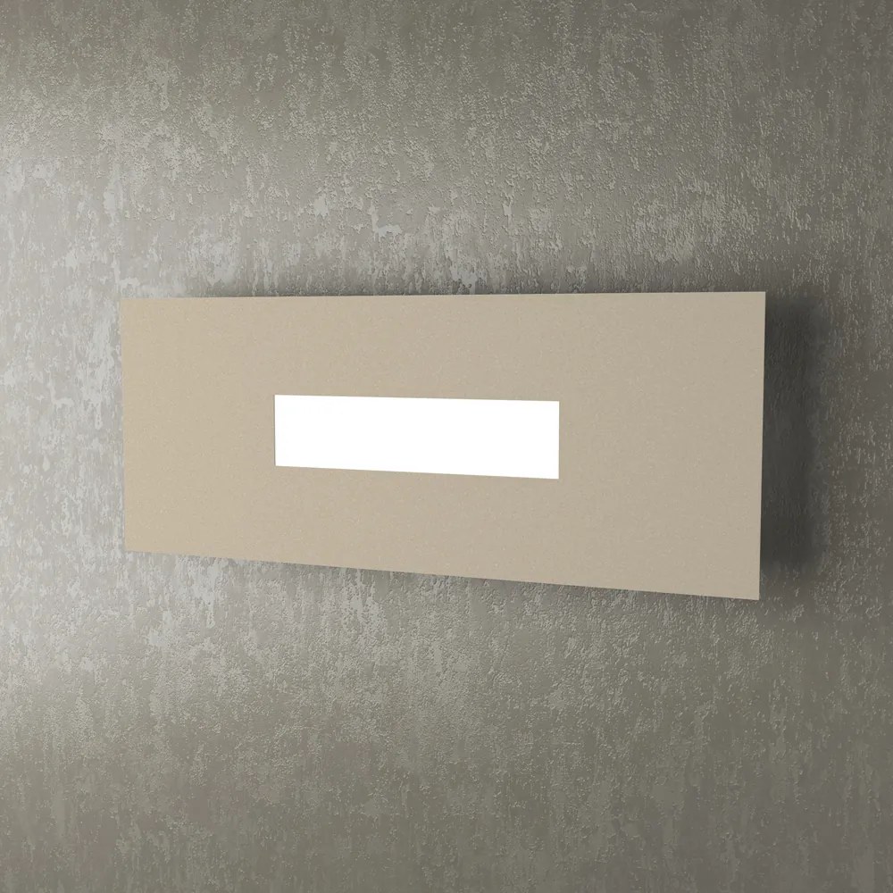 Applique Moderna Rettangolare Wally Metallo Sabbia 1 Luce 2G11 40Cm