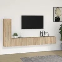 Set di Mobili Porta TV 3 pz Rovere Sonoma in Legno Multistrato 3114320